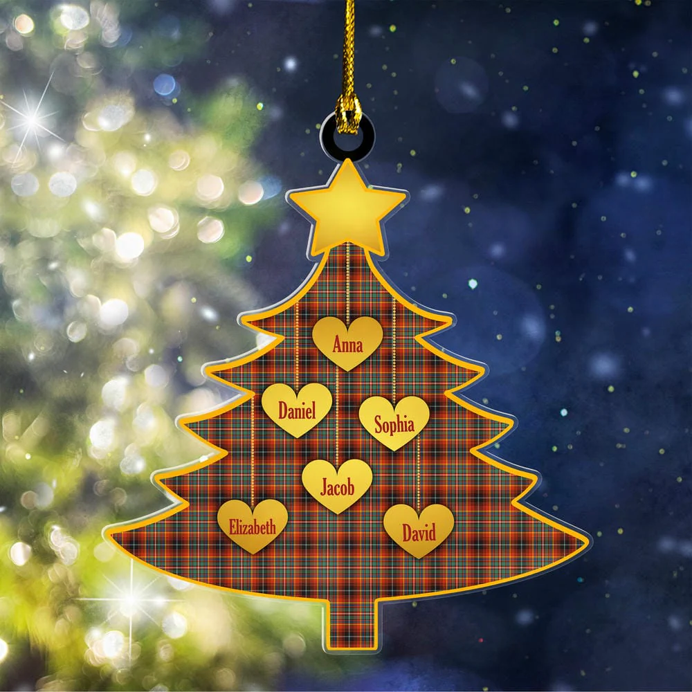 Scottish Innes Ancient Tartan Ornament Custom Family Christmas Tree