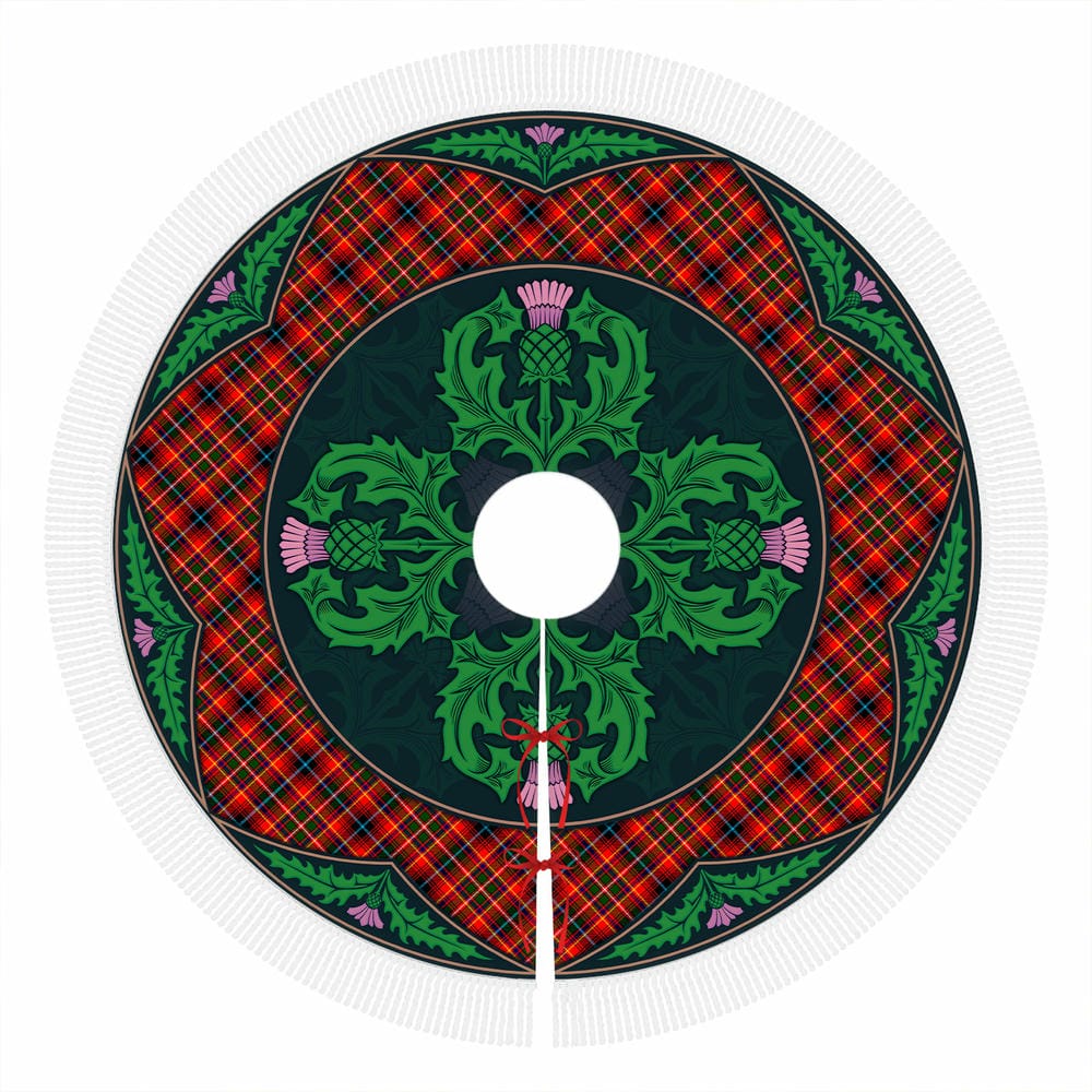 Scottish Innes Modern Tartan Christmas Tree Skirt Old Scottish Thistle Flower - Image 4