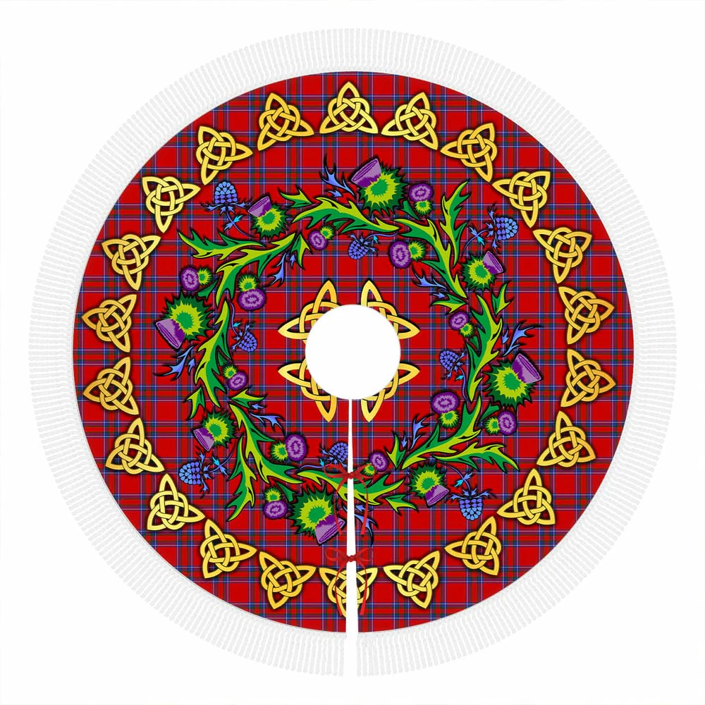 Scottish Inverness District Tartan Thistle Celtic Knot Christmas Tree Skirt - Image 4