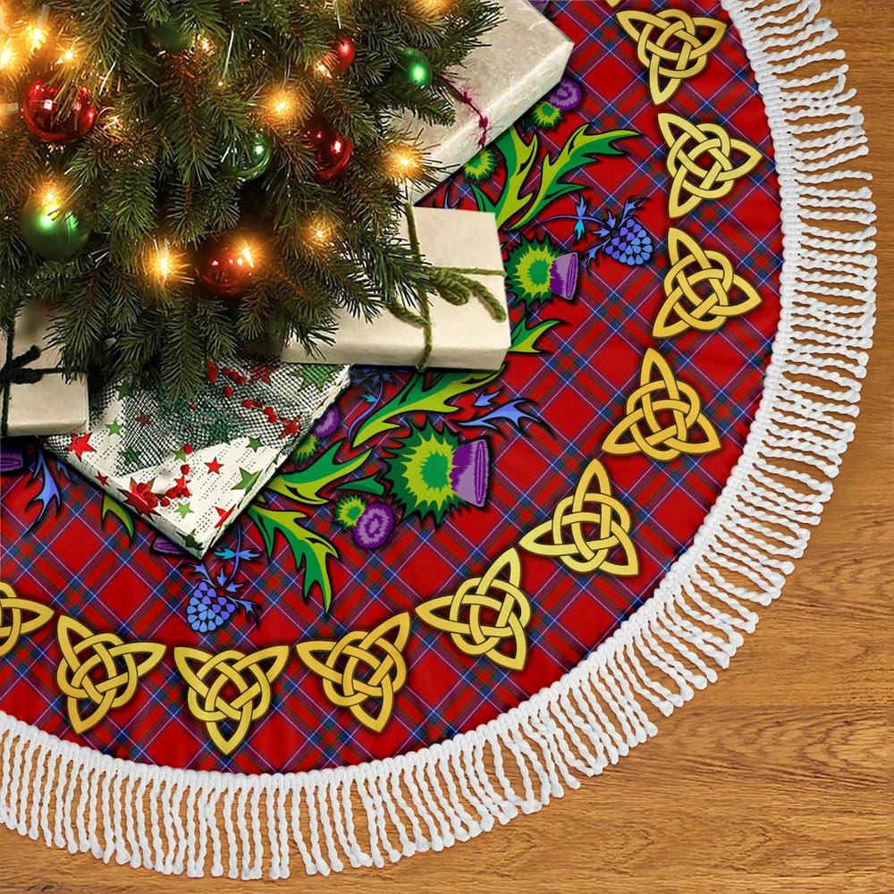 Scottish Inverness District Tartan Thistle Celtic Knot Christmas Tree Skirt - Image 5