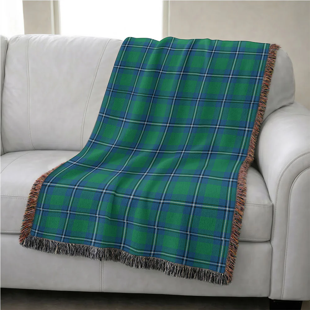 Scottish Irvine Ancient Clan Badge Tartan Woven Blanket - Image 4