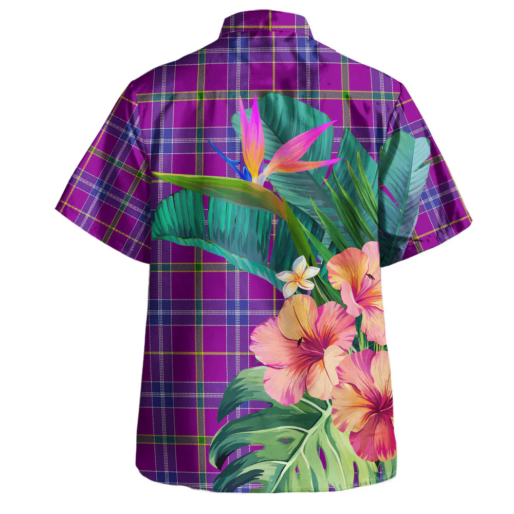 Scottish Jackson Clan Badge Tartan Hawaiian Shirt Bouquet Tropical Style - Image 4