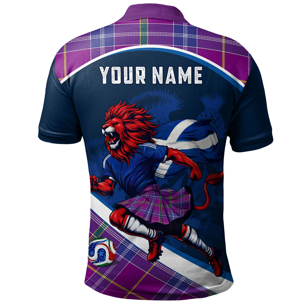 Scottish Jackson Clan Badge Tartan Polo Shirt Scotland Lion Brave Highland Spirit - Image 2