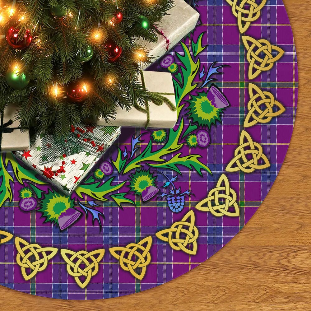 Scottish Jackson Tartan Thistle Celtic Knot Christmas Tree Skirt - Image 2