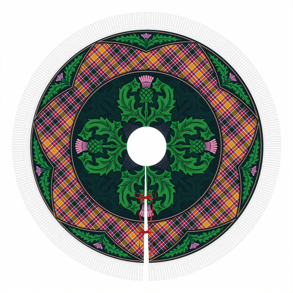 Scottish Jacobite Tartan Christmas Tree Skirt Old Scottish Thistle Flower - Image 4