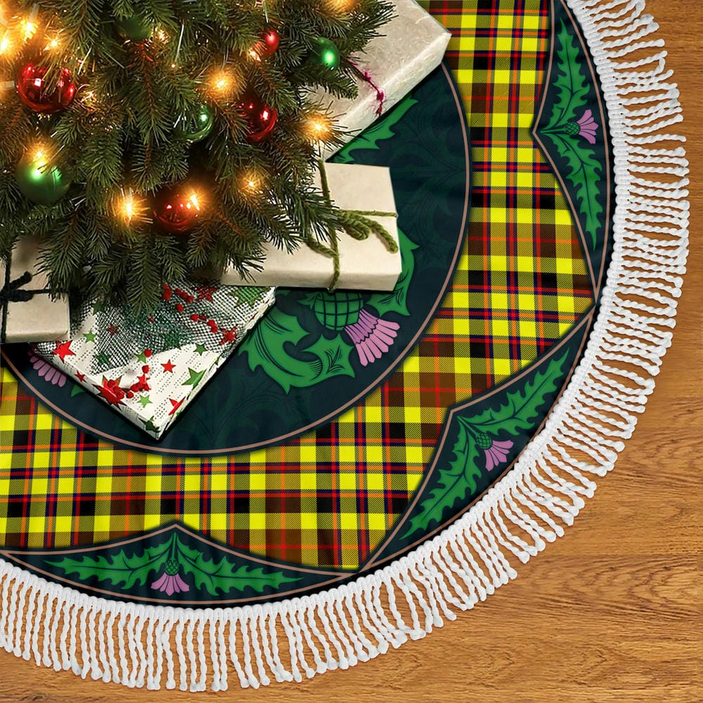 Scottish Jardine Tartan Christmas Tree Skirt Old Scottish Thistle Flower - Image 5