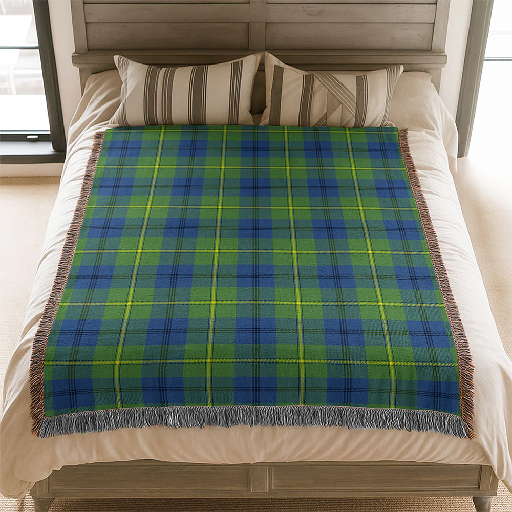 Scottish Johnston Ancient Clan Badge Tartan Woven Blanket - Image 3