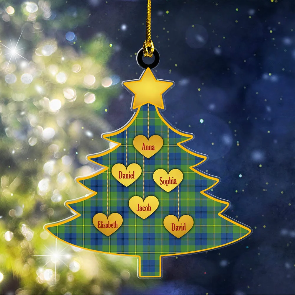 Scottish Johnston Ancient Tartan Ornament Custom Family Christmas Tree