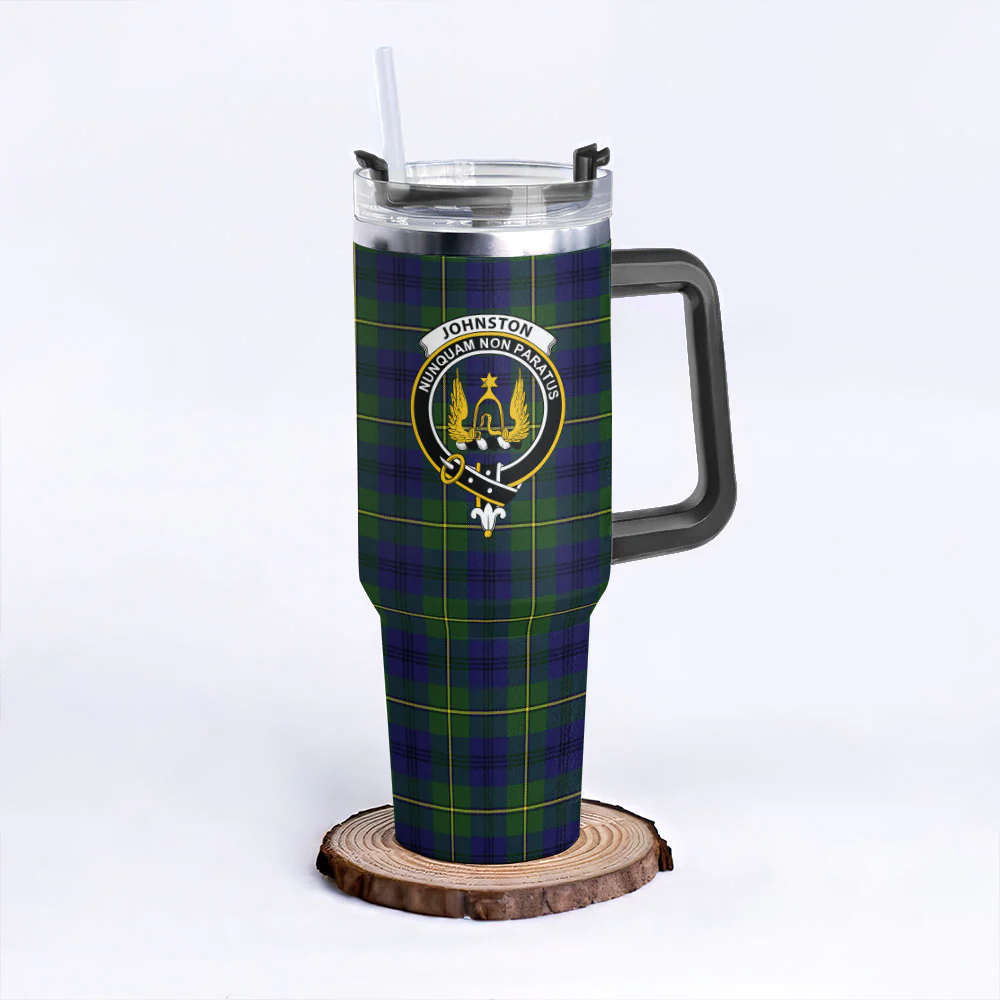 Scottish Johnston Modern Clan Badge Tartan 40oz Tumbler - Image 3