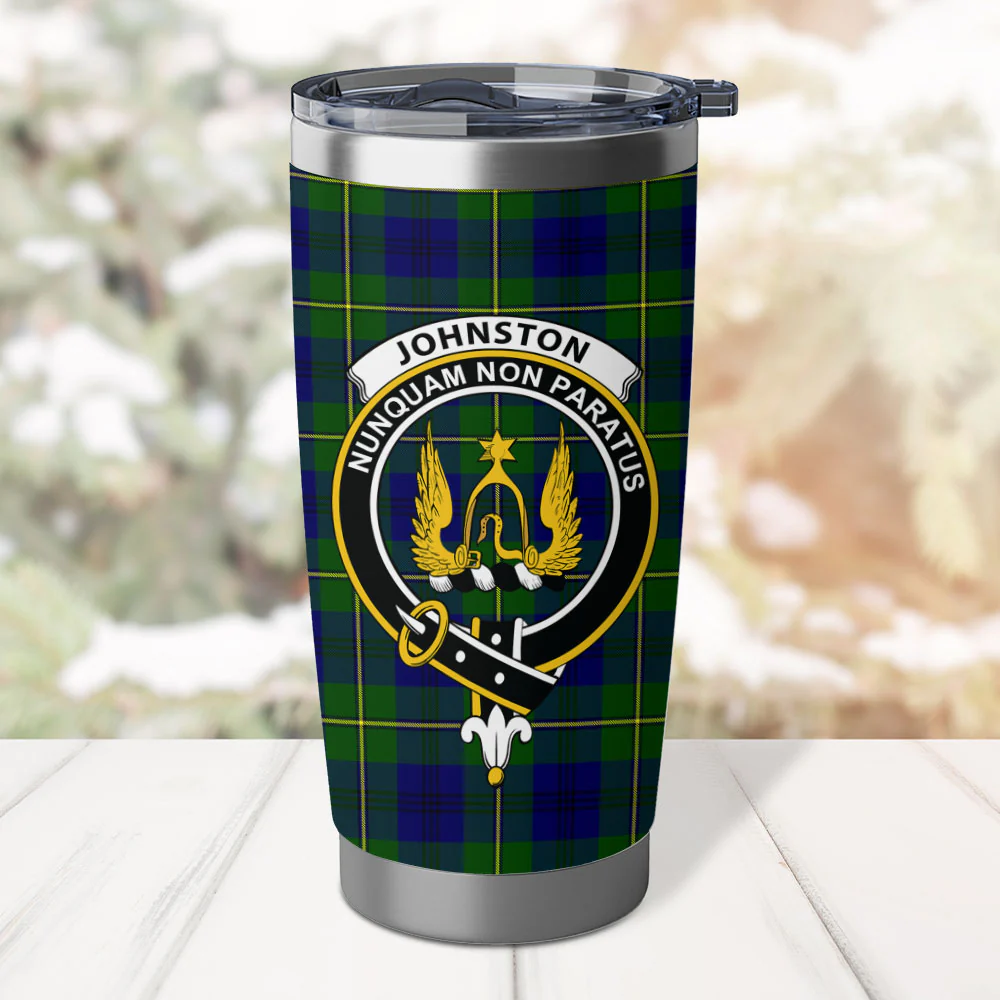 Scottish Johnston Modern Clan Badge Tartan Tumbler - Image 2