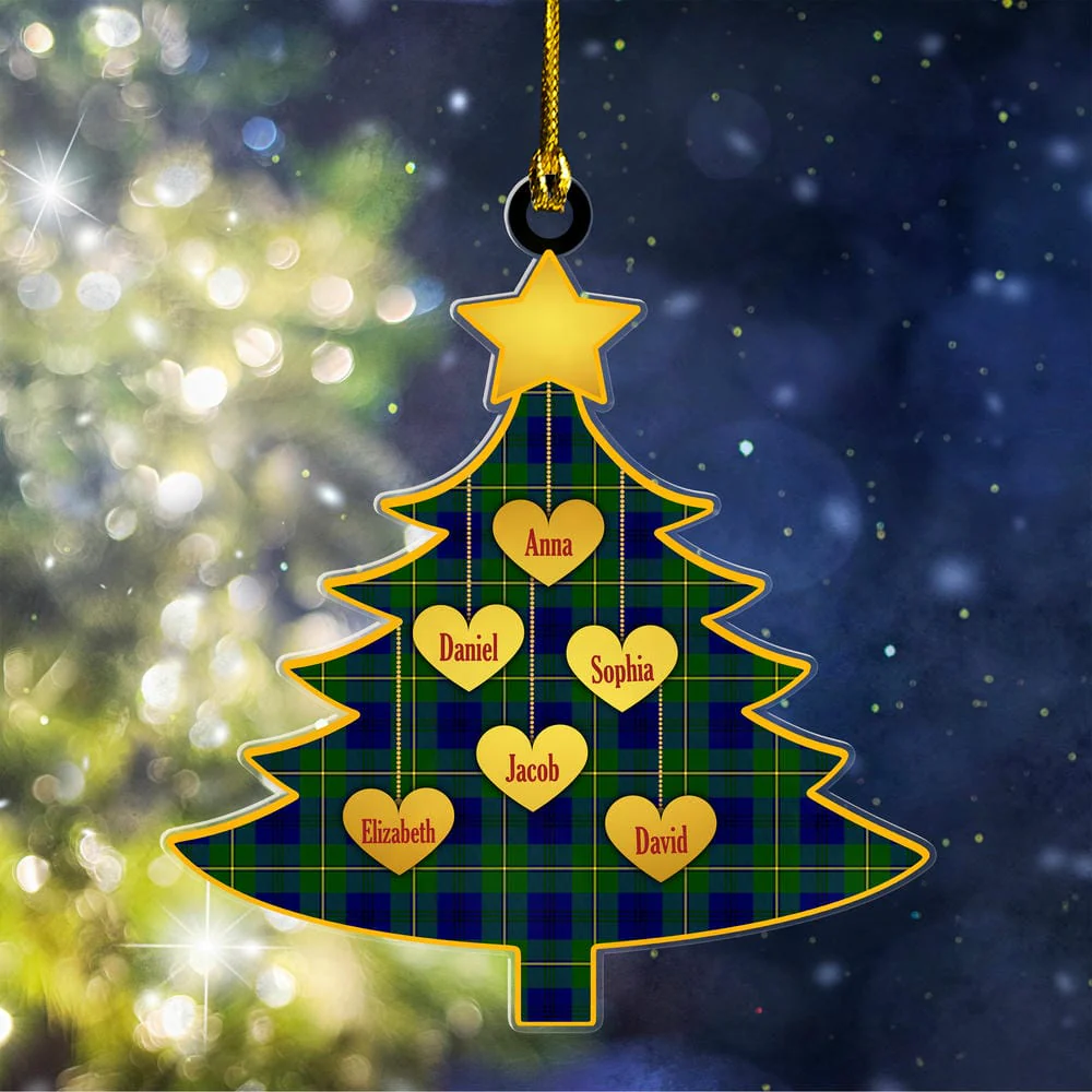 Scottish Johnston Modern Tartan Ornament Custom Family Christmas Tree