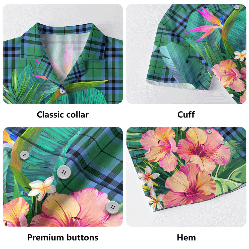 Scottish Keith Ancient Clan Badge Tartan Hawaiian Shirt Bouquet Tropical Style - Image 5