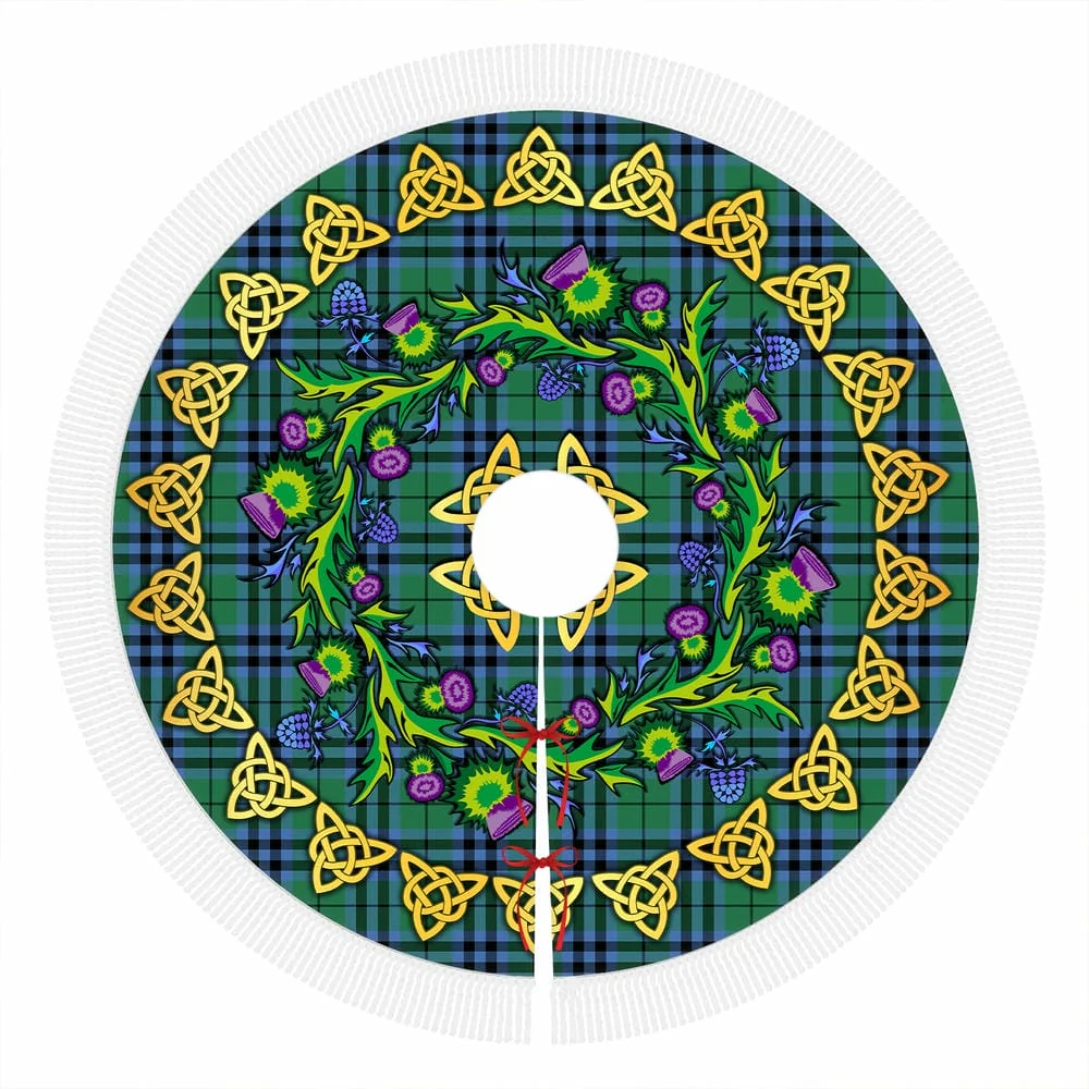 Scottish Keith Ancient Tartan Thistle Celtic Knot Christmas Tree Skirt - Image 4