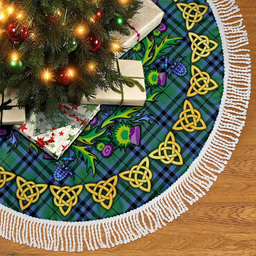 Scottish Keith Ancient Tartan Thistle Celtic Knot Christmas Tree Skirt - Image 5