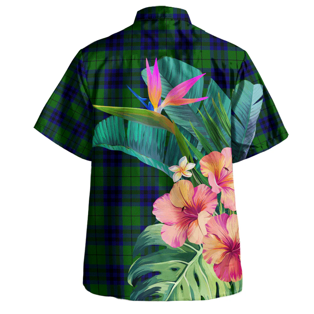 Scottish Keith Modern Clan Badge Tartan Hawaiian Shirt Bouquet Tropical Style - Image 4