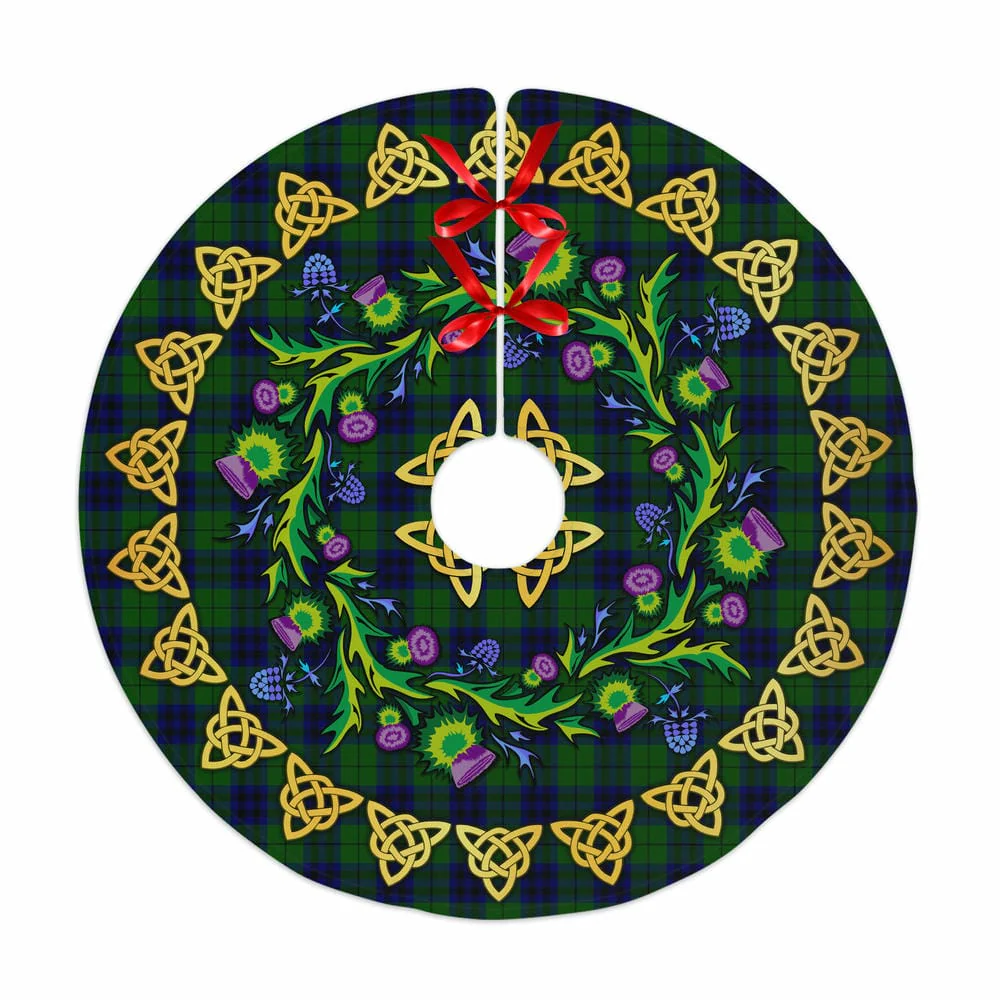 Scottish Keith Modern Tartan Thistle Celtic Knot Christmas Tree Skirt
