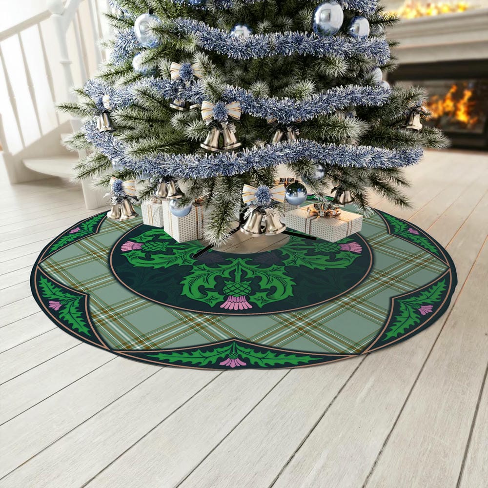 Scottish Kelly Dress Tartan Christmas Tree Skirt Old Scottish Thistle Flower - Image 3