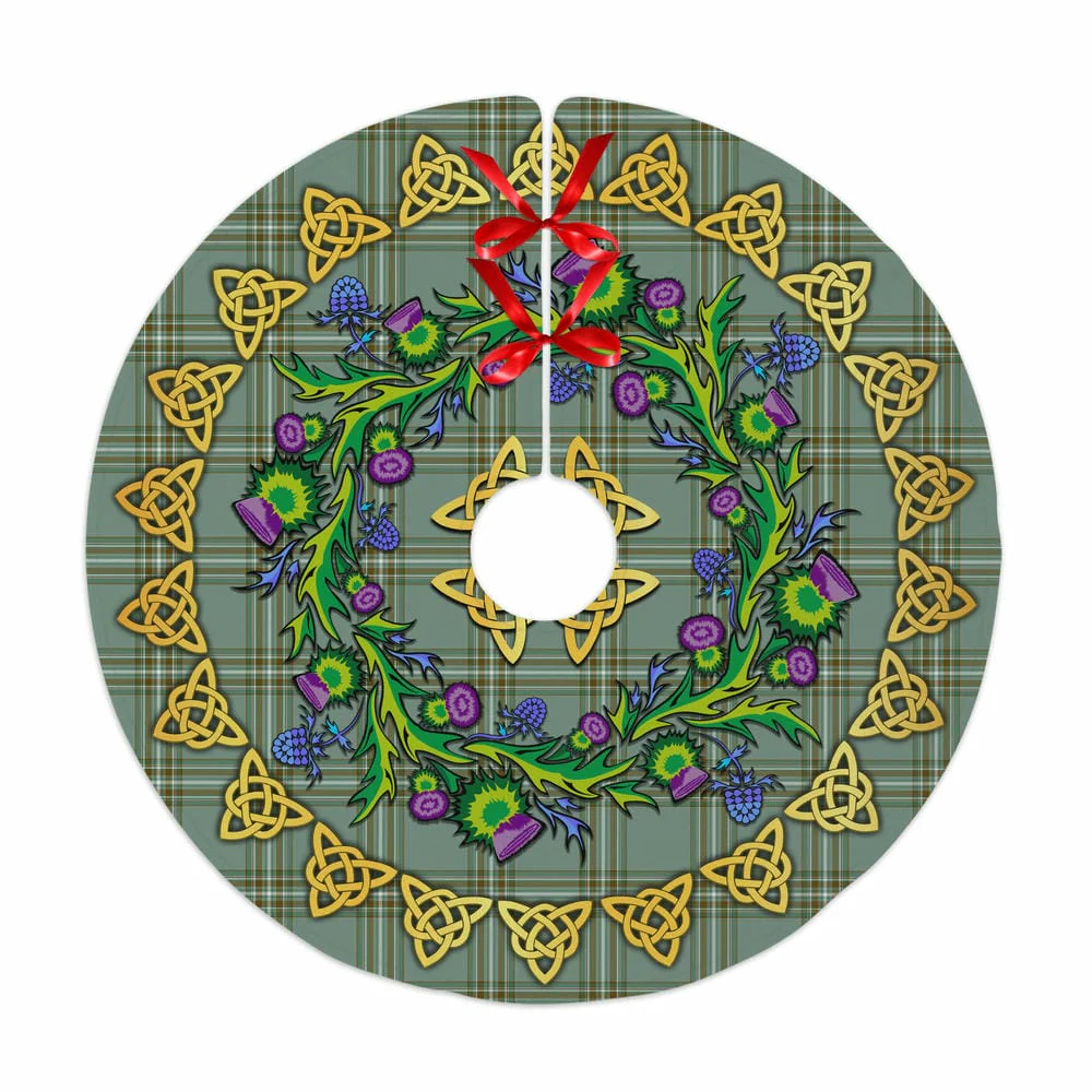Scottish Kelly Dress Tartan Thistle Celtic Knot Christmas Tree Skirt