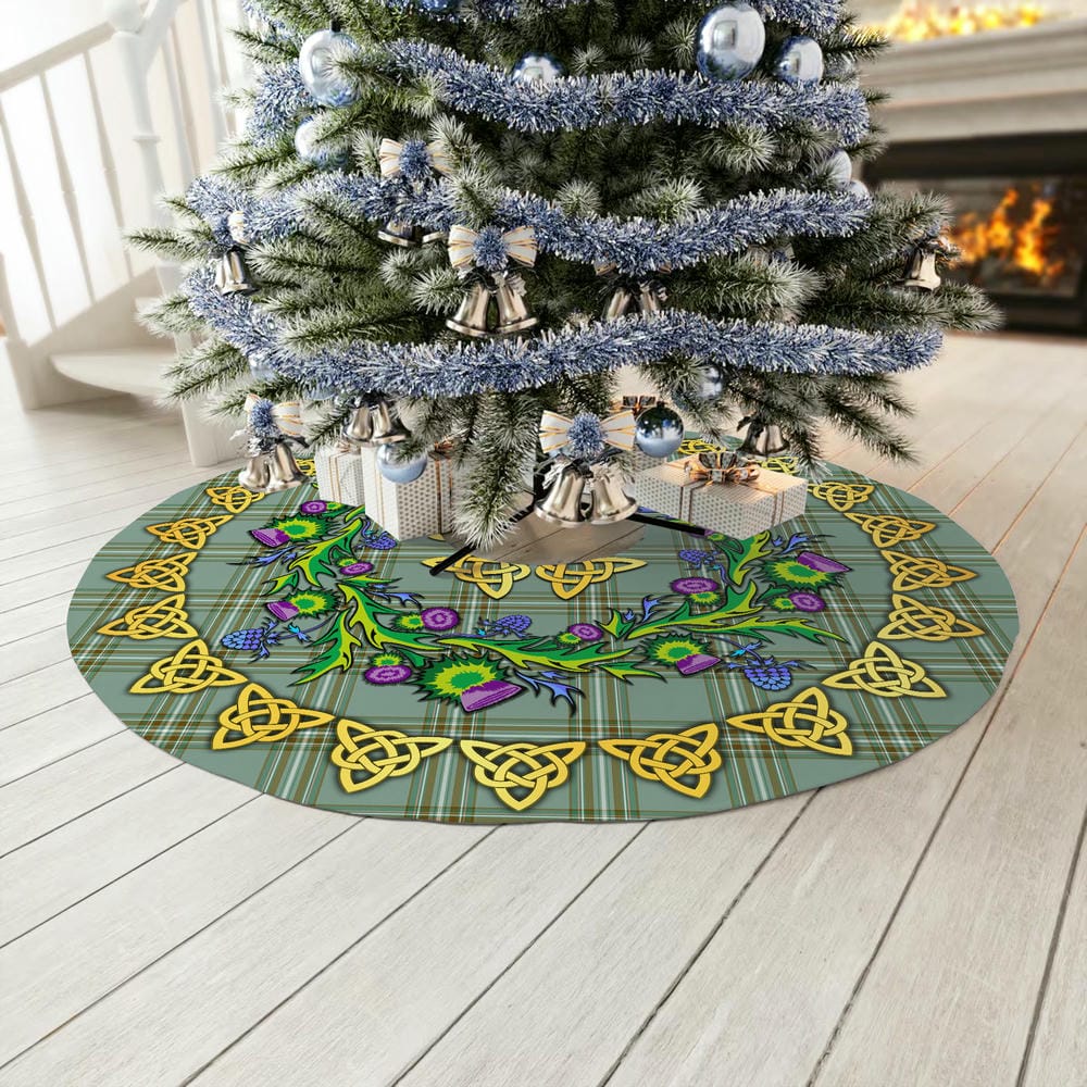 Scottish Kelly Dress Tartan Thistle Celtic Knot Christmas Tree Skirt - Image 3