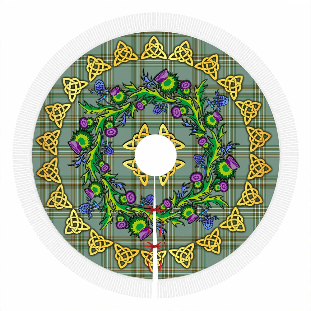 Scottish Kelly Dress Tartan Thistle Celtic Knot Christmas Tree Skirt - Image 4