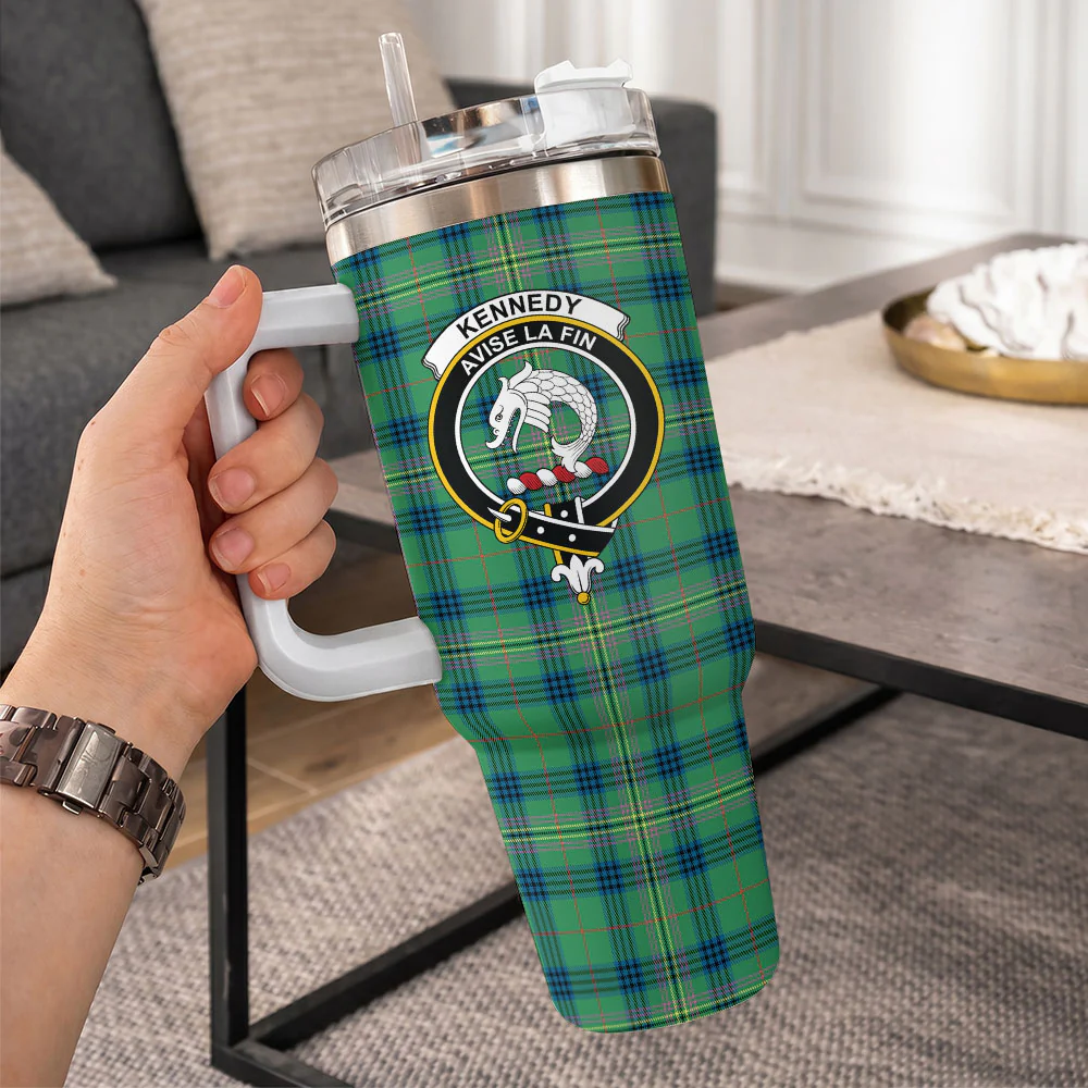Scottish Kennedy Ancient Clan Badge Tartan 40oz Tumbler - Image 10