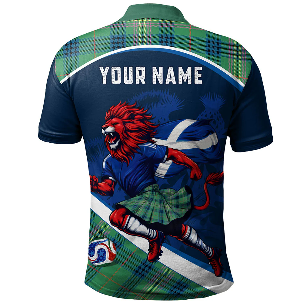 Scottish Kennedy Ancient Clan Badge Tartan Polo Shirt Scotland Lion Brave Highland Spirit - Image 2