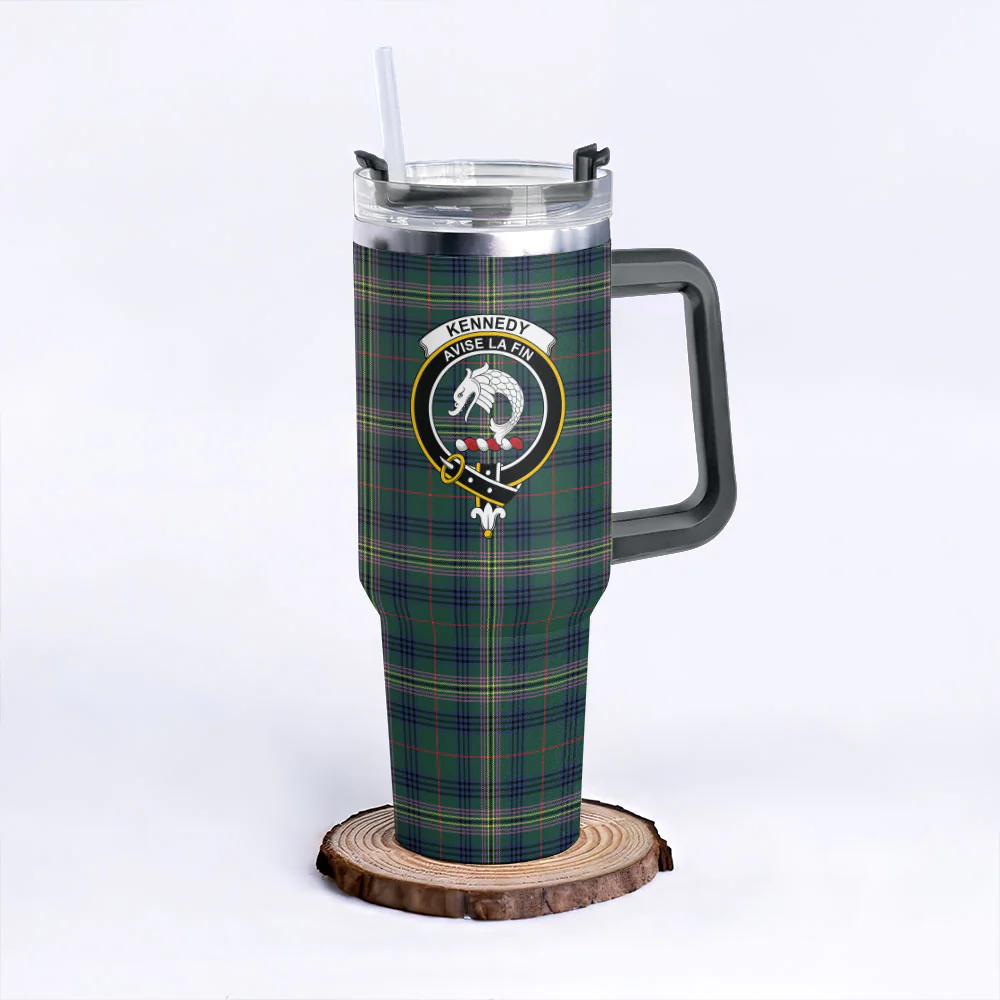 Scottish Kennedy Modern Clan Badge Tartan 40oz Tumbler - Image 6