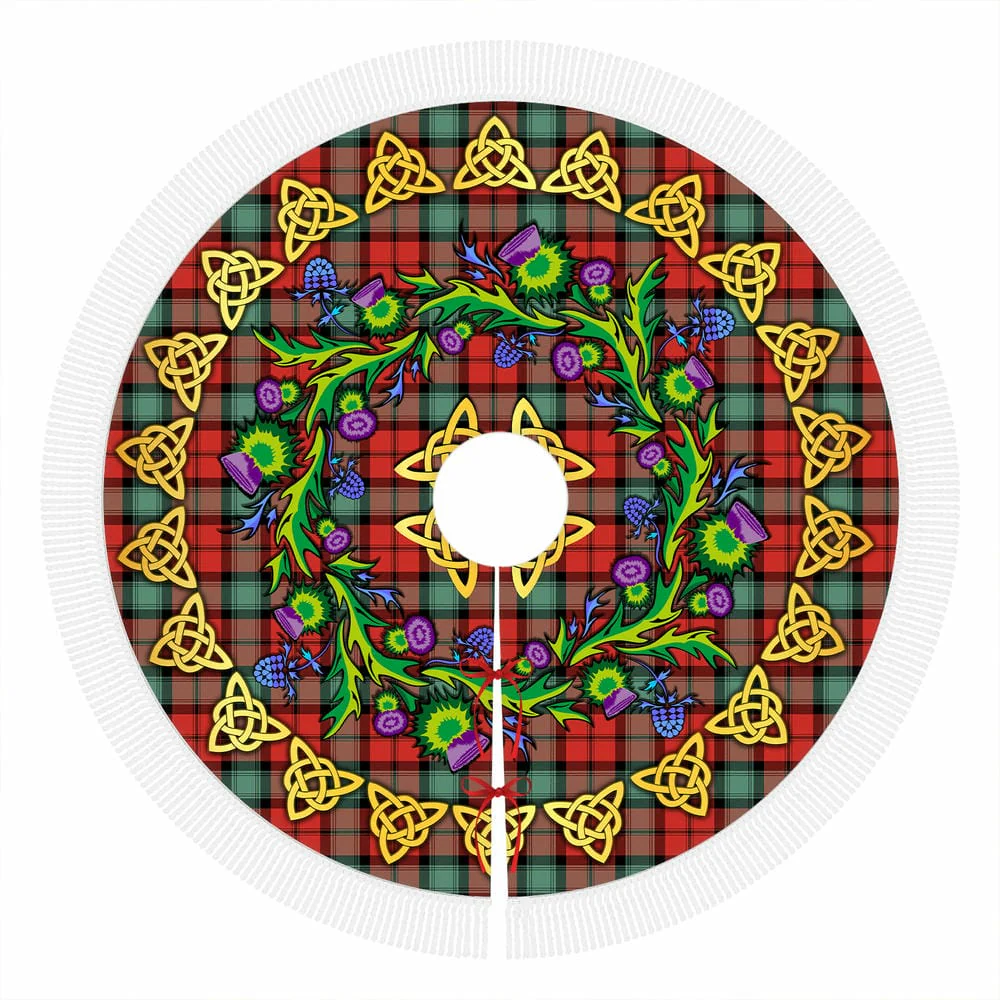 Scottish Kerr Ancient Tartan Thistle Celtic Knot Christmas Tree Skirt - Image 4