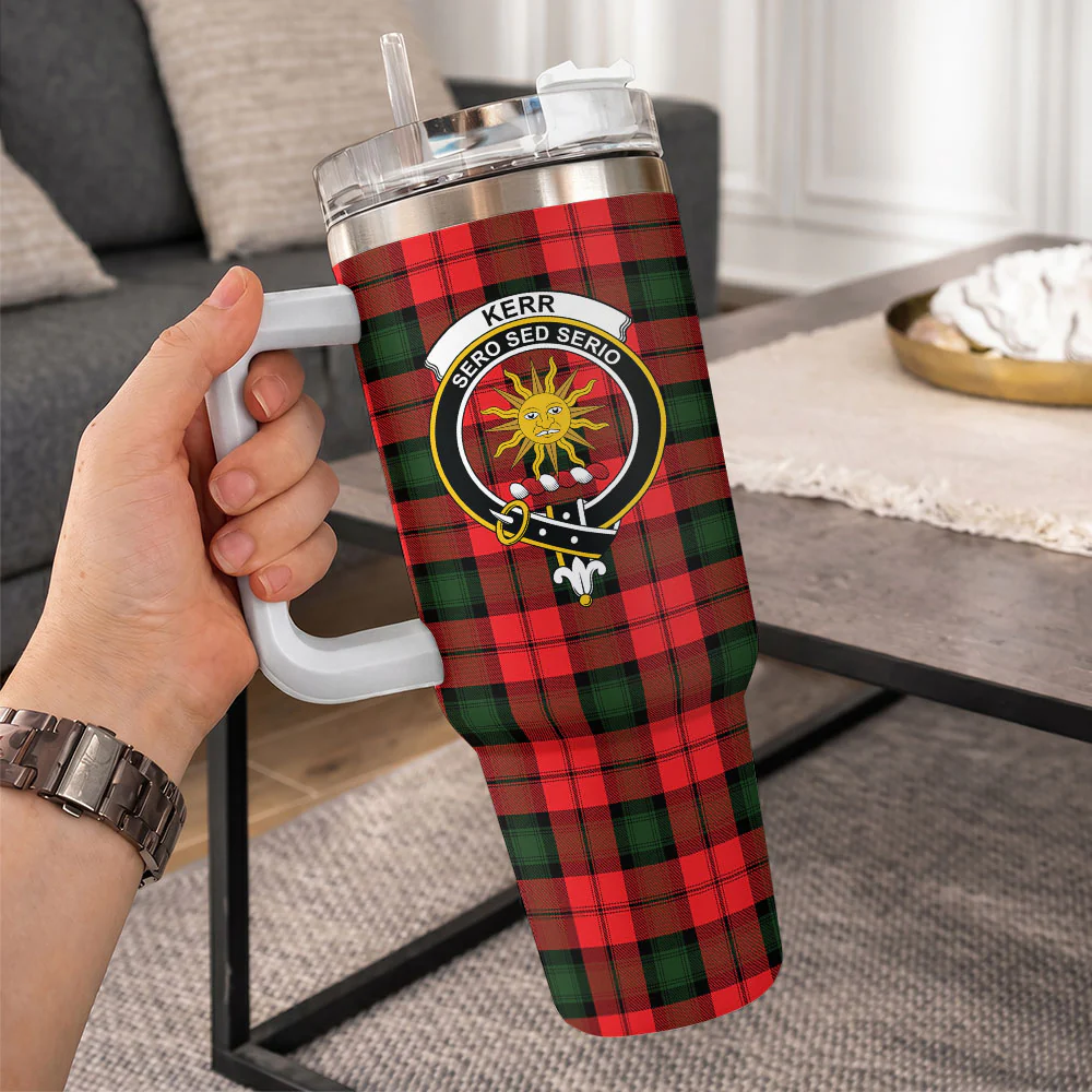 Scottish Kerr Modern Clan Badge Tartan 40oz Tumbler - Image 10