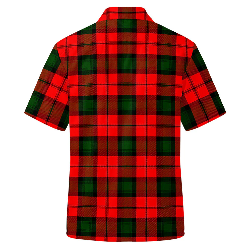 Scottish Kerr Modern Clan Badge Tartan Short Sleeve Work Shirt - Image 3
