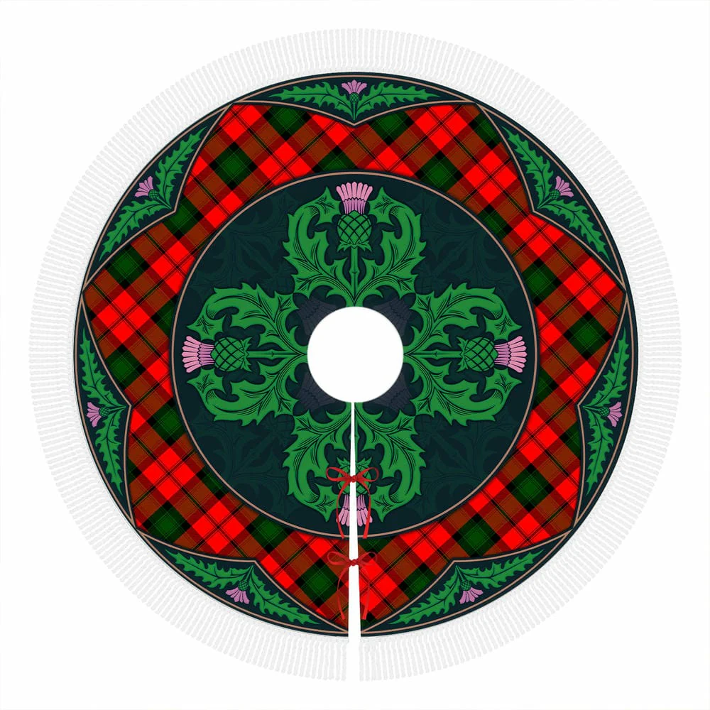 Scottish Kerr Modern Tartan Christmas Tree Skirt Old Scottish Thistle Flower - Image 4
