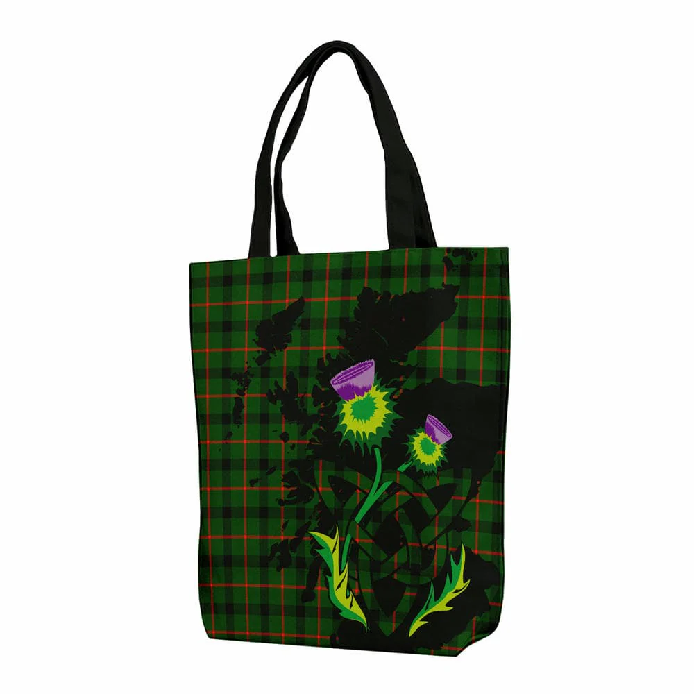 Scottish Kincaid Modern Tartan Canvas Bag With Shoulder Strap With Thistle