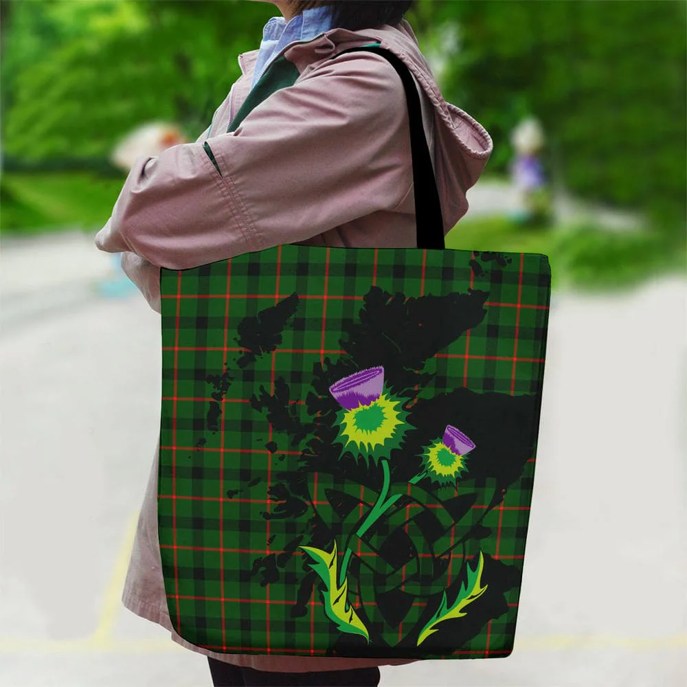 Scottish Kincaid Modern Tartan Canvas Bag With Shoulder Strap With Thistle - Image 2