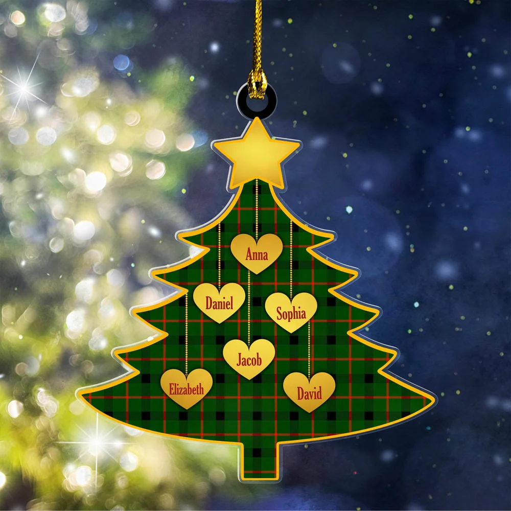 Scottish Kincaid Modern Tartan Ornament Custom Family Christmas Tree