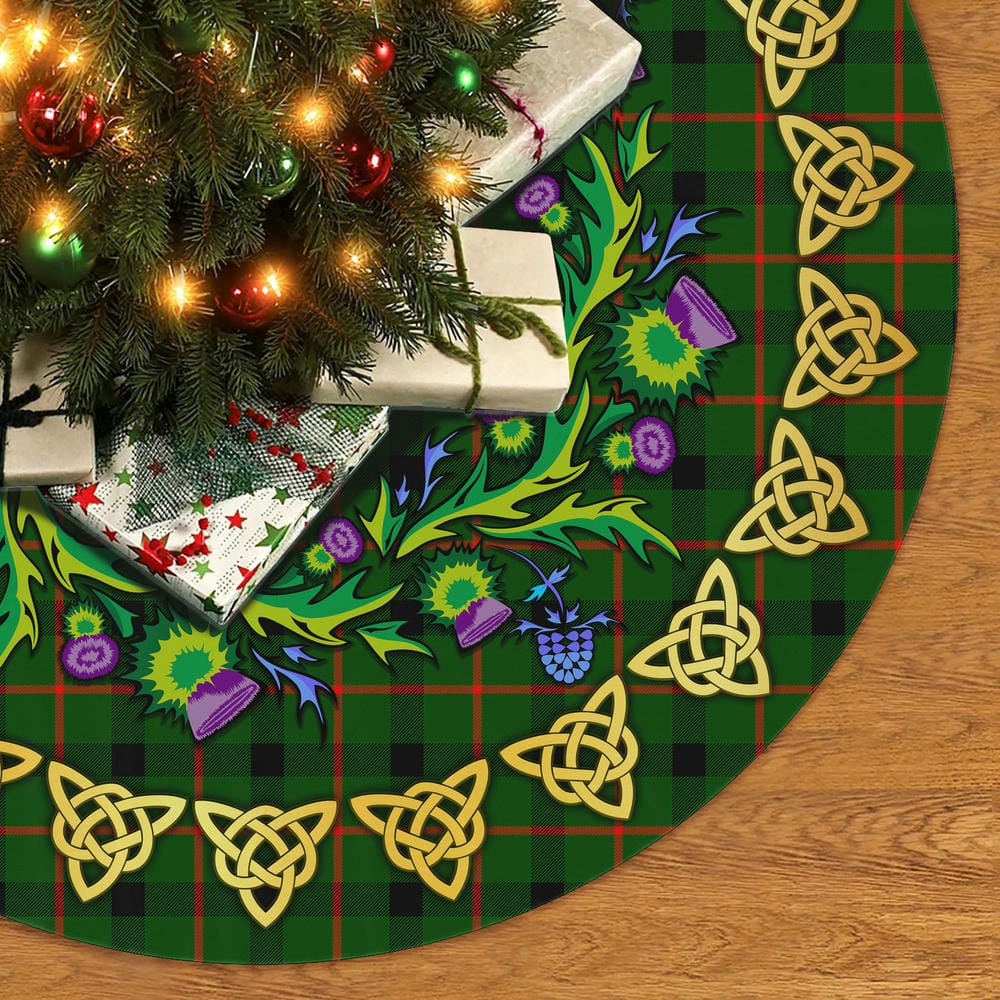 Scottish Kincaid Modern Tartan Thistle Celtic Knot Christmas Tree Skirt - Image 2