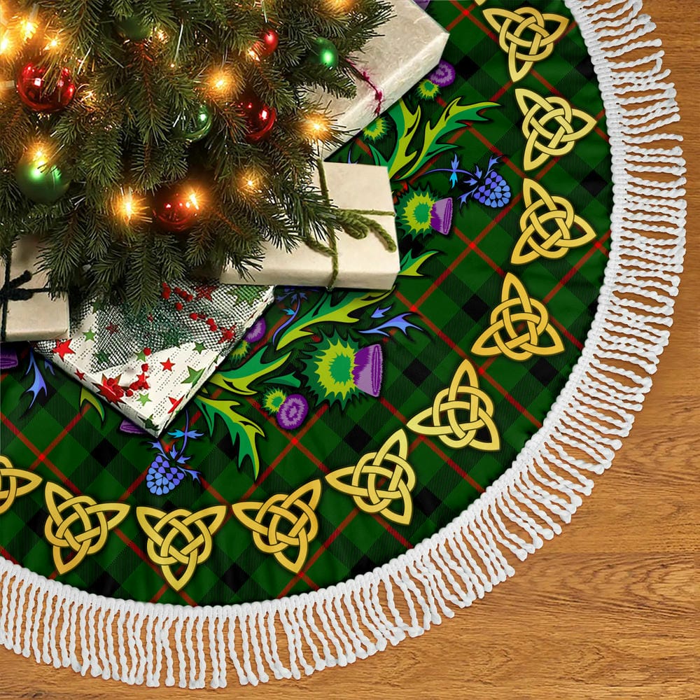 Scottish Kincaid Modern Tartan Thistle Celtic Knot Christmas Tree Skirt - Image 5
