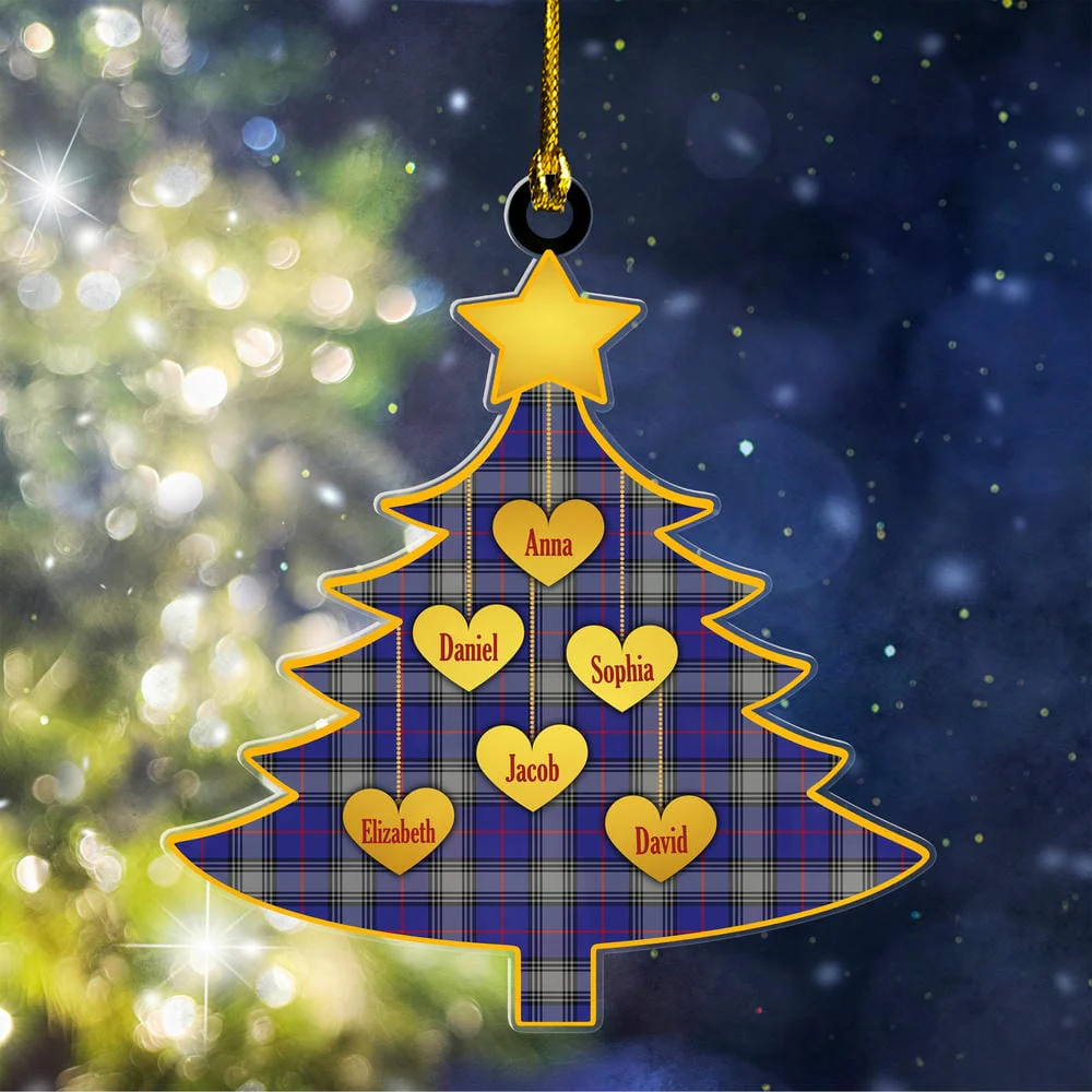 Scottish Kinnaird Tartan Ornament Custom Family Christmas Tree