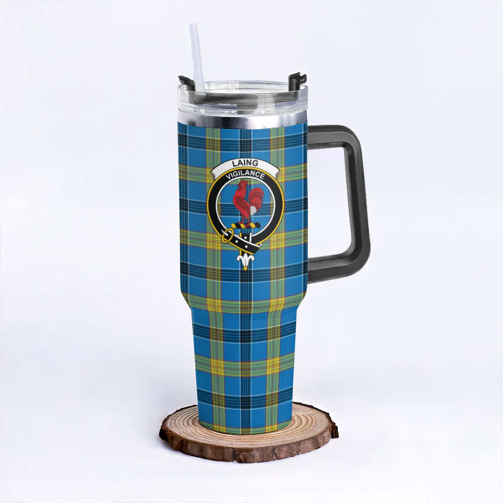 Scottish Laing Clan Badge Tartan 40oz Tumbler - Image 3