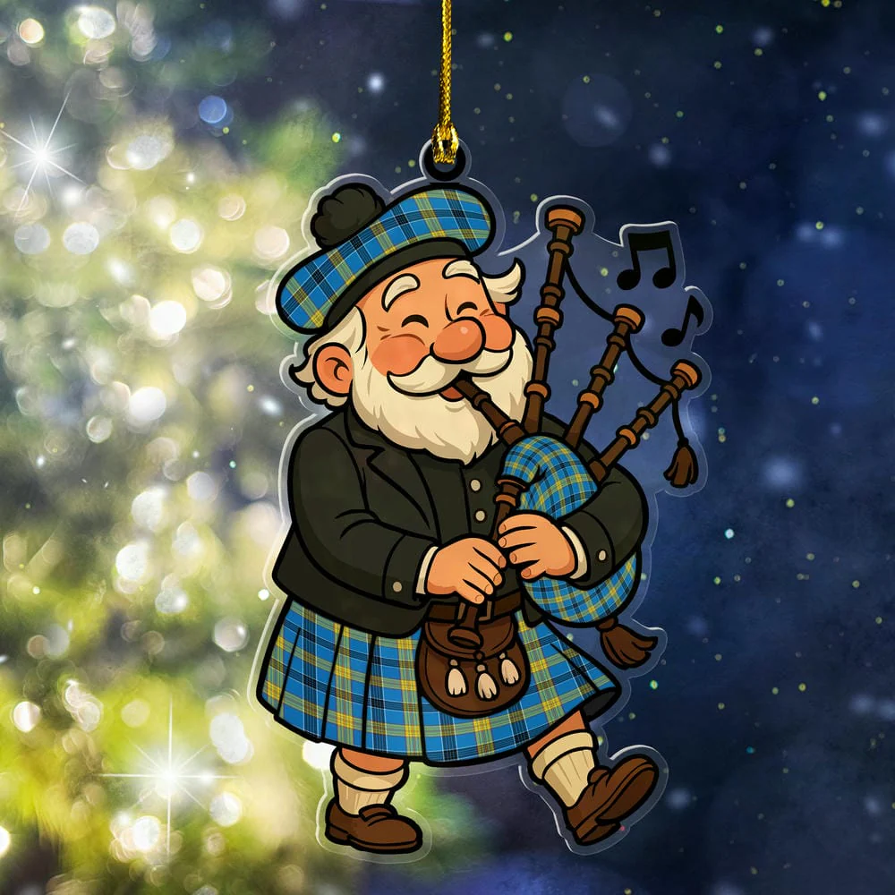 Scottish Laing Tartan Ornament Scottish Santa In Kilt