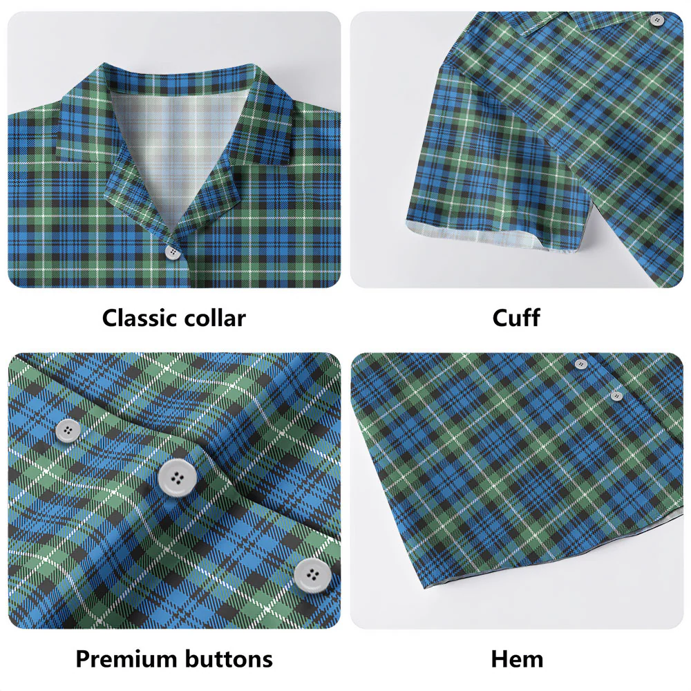 Scottish Lamont Ancient Clan Badge Tartan Hawaiian Shirt - Image 4