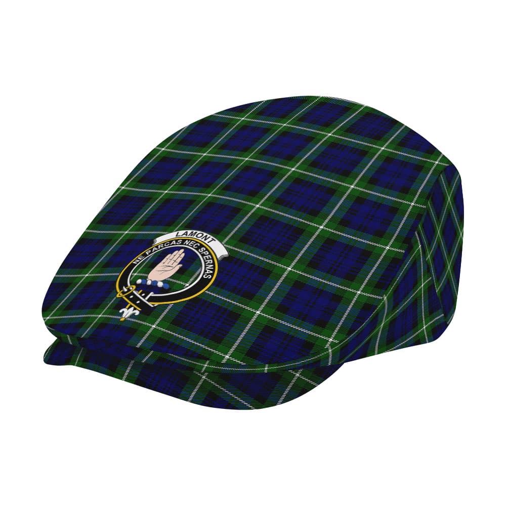 Scottish Lamont Clan Badge Tartan Flat Cap - Image 2