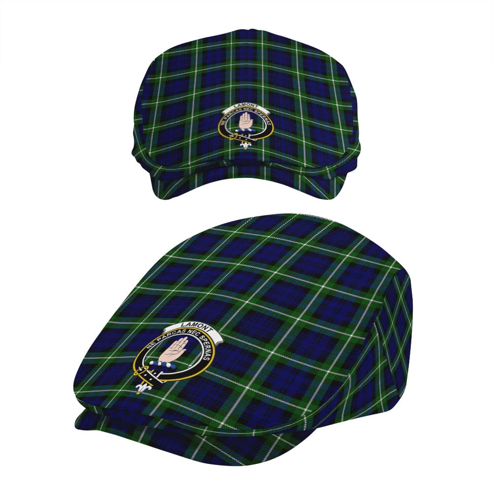 Scottish Lamont Clan Badge Tartan Flat Cap - Image 5