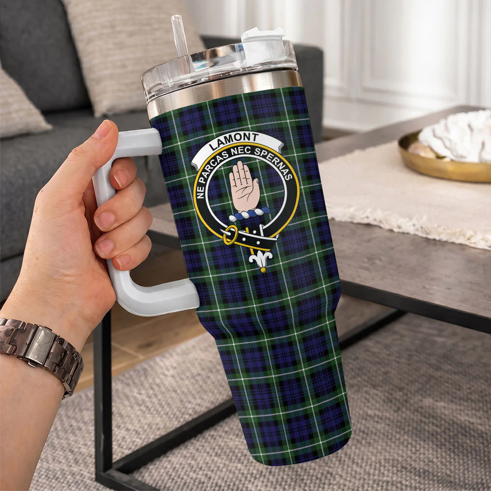 Scottish Lamont Modern Clan Badge Tartan 40oz Tumbler - Image 10