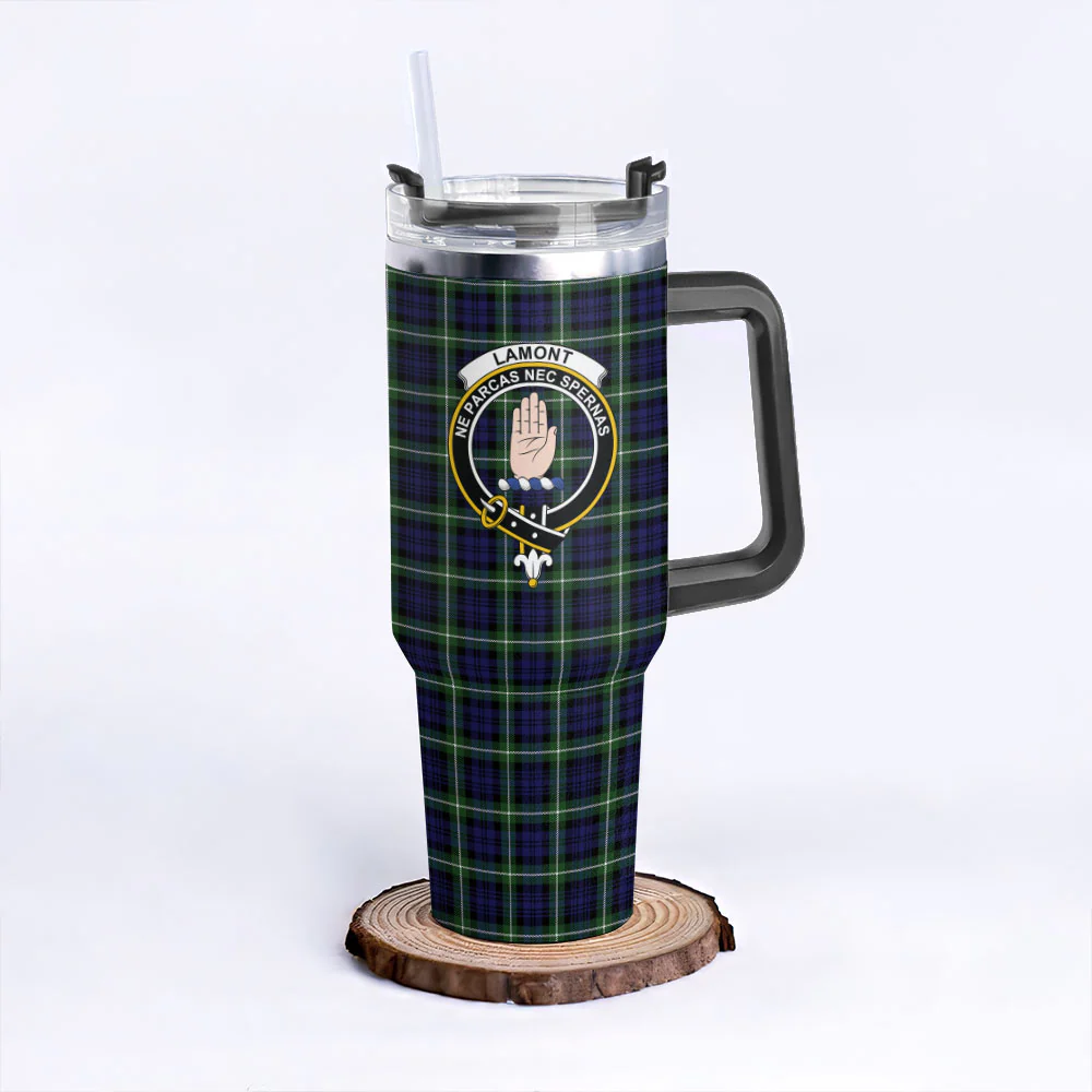 Scottish Lamont Modern Clan Badge Tartan 40oz Tumbler - Image 3
