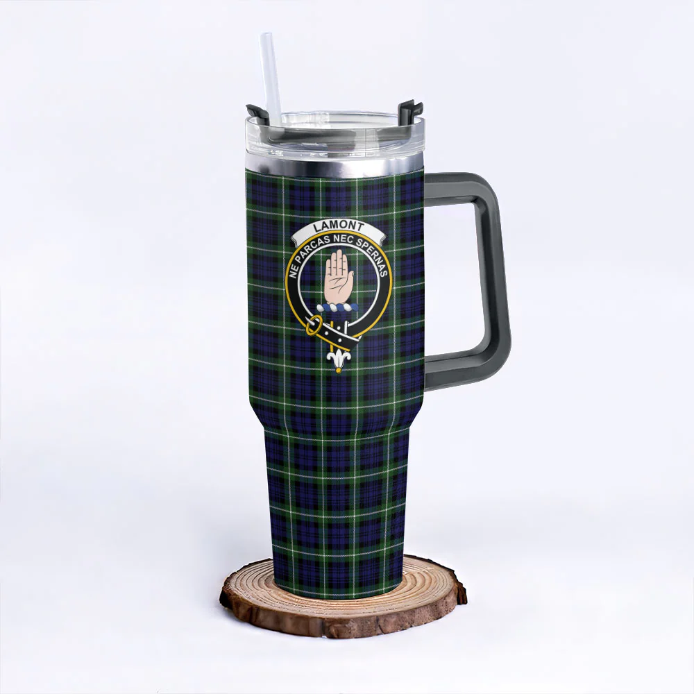 Scottish Lamont Modern Clan Badge Tartan 40oz Tumbler - Image 6