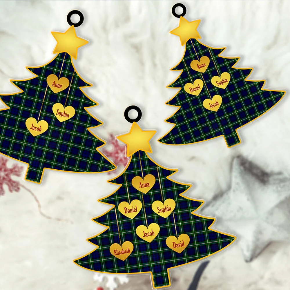 Scottish Lamont Modern Tartan Ornament Custom Family Christmas Tree - Image 2