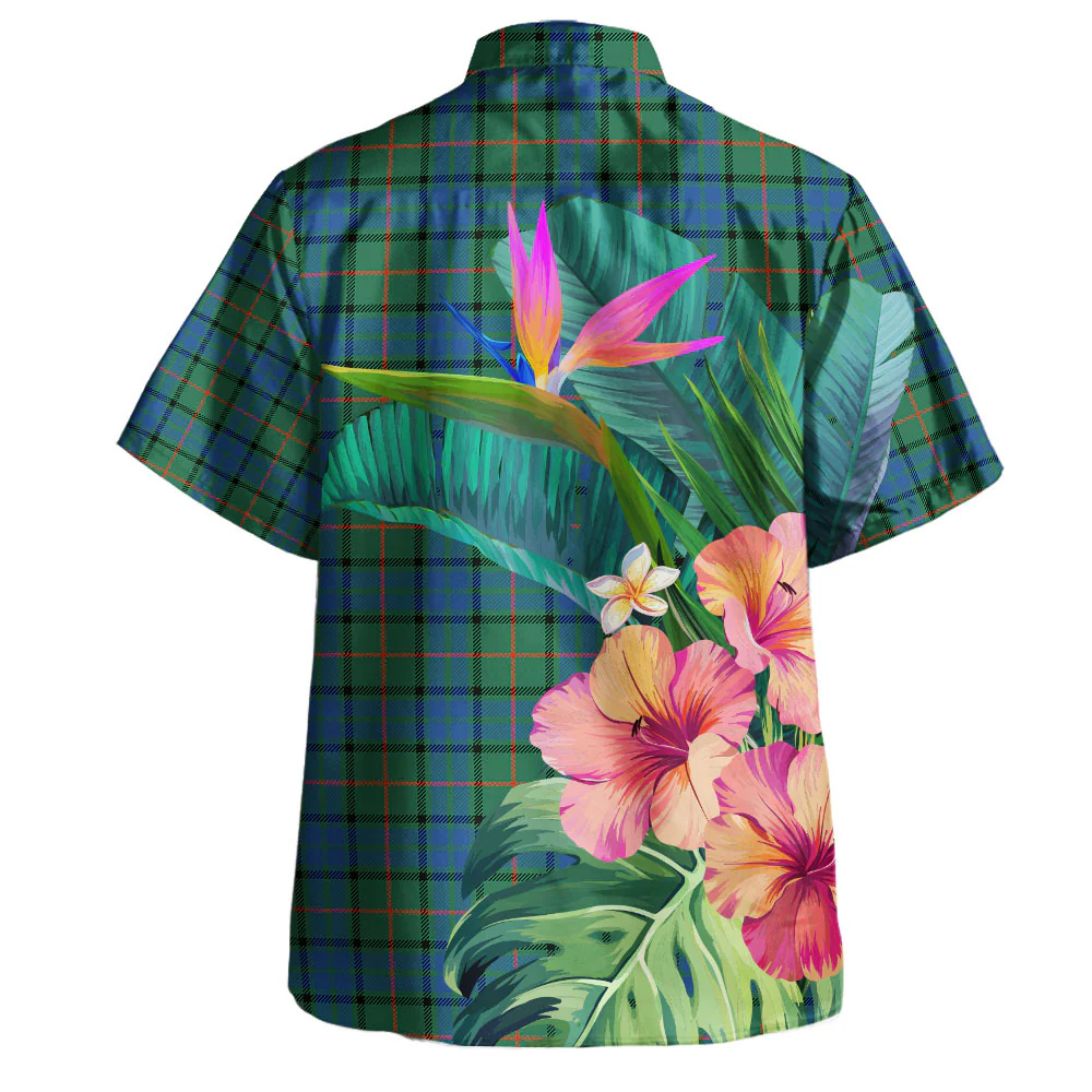 Scottish Lauder Clan Badge Tartan Hawaiian Shirt Bouquet Tropical Style - Image 4