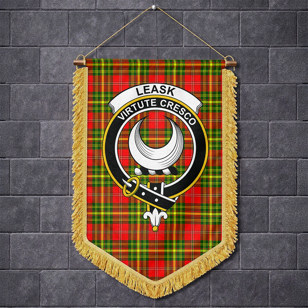 Scottish Leask Clan Badge Tartan Wall Hanging Banner