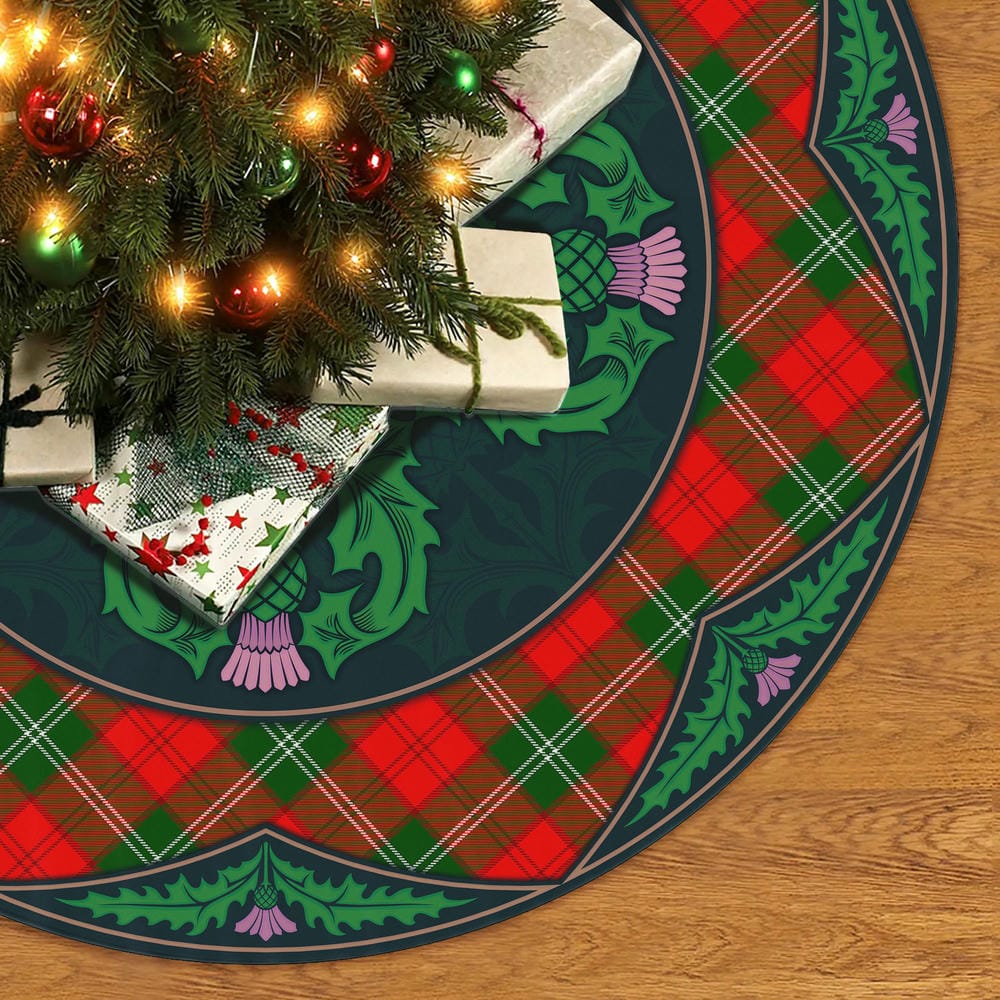 Scottish Lennox Modern Tartan Christmas Tree Skirt Old Scottish Thistle Flower - Image 2