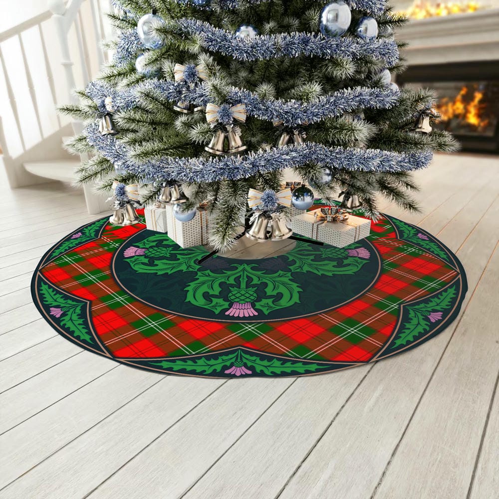 Scottish Lennox Modern Tartan Christmas Tree Skirt Old Scottish Thistle Flower - Image 3